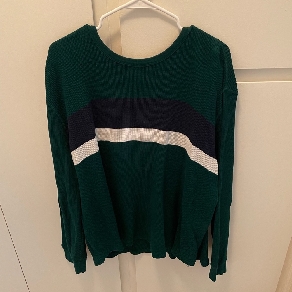 Green striped sweater